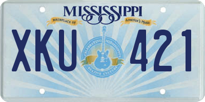 MS license plate XKU421