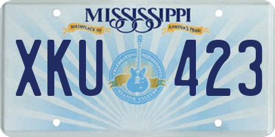 MS license plate XKU423