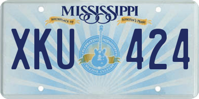 MS license plate XKU424