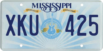 MS license plate XKU425