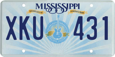 MS license plate XKU431