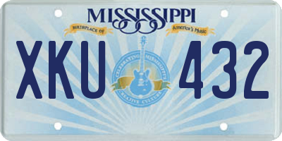 MS license plate XKU432