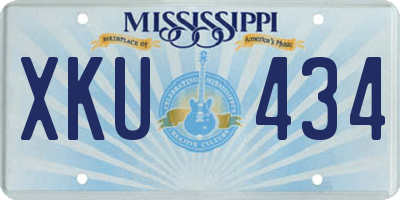 MS license plate XKU434