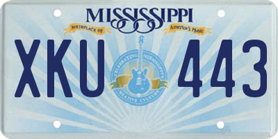 MS license plate XKU443