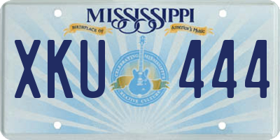 MS license plate XKU444