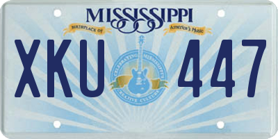 MS license plate XKU447