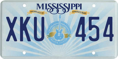 MS license plate XKU454