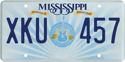 MS license plate XKU457