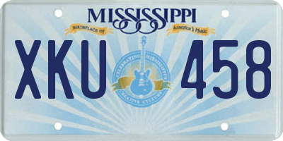 MS license plate XKU458