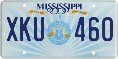 MS license plate XKU460