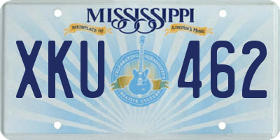 MS license plate XKU462