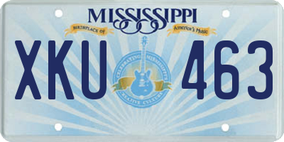 MS license plate XKU463