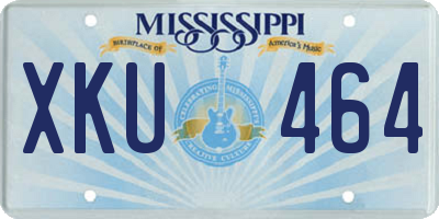 MS license plate XKU464