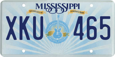MS license plate XKU465