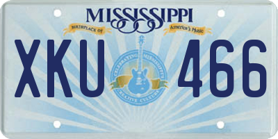 MS license plate XKU466