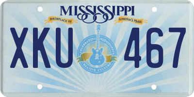 MS license plate XKU467