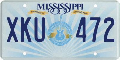 MS license plate XKU472
