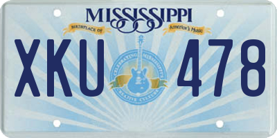 MS license plate XKU478