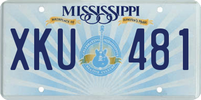 MS license plate XKU481