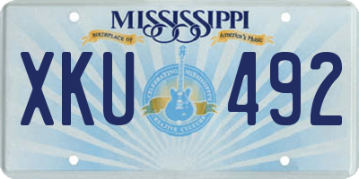 MS license plate XKU492