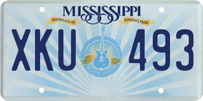 MS license plate XKU493