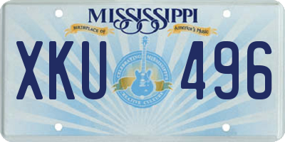 MS license plate XKU496