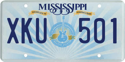 MS license plate XKU501