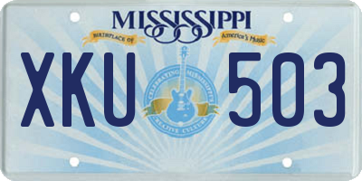 MS license plate XKU503