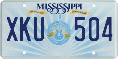 MS license plate XKU504