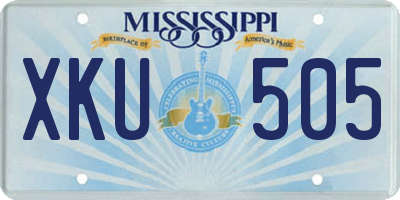 MS license plate XKU505