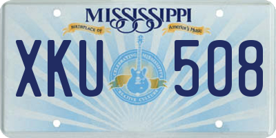MS license plate XKU508