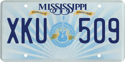 MS license plate XKU509