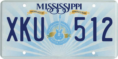 MS license plate XKU512