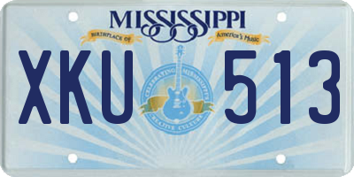MS license plate XKU513