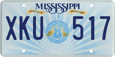 MS license plate XKU517