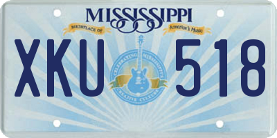 MS license plate XKU518