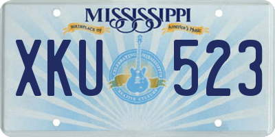 MS license plate XKU523