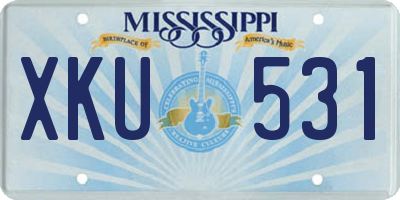 MS license plate XKU531
