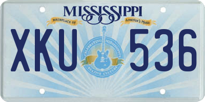 MS license plate XKU536