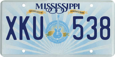MS license plate XKU538