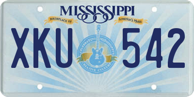 MS license plate XKU542