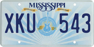 MS license plate XKU543