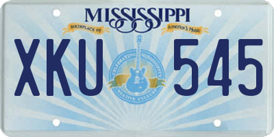 MS license plate XKU545