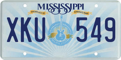 MS license plate XKU549