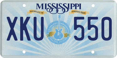 MS license plate XKU550