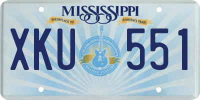 MS license plate XKU551