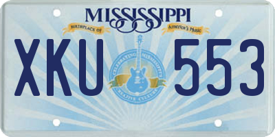 MS license plate XKU553