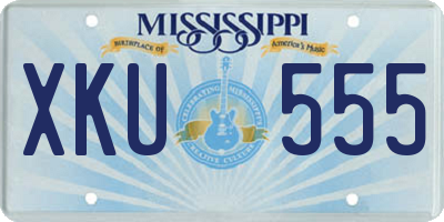 MS license plate XKU555
