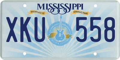 MS license plate XKU558
