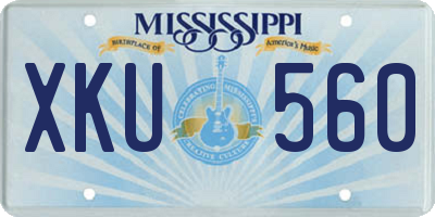 MS license plate XKU560